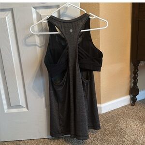 lululemon athletica Gray and Black Tank Top
